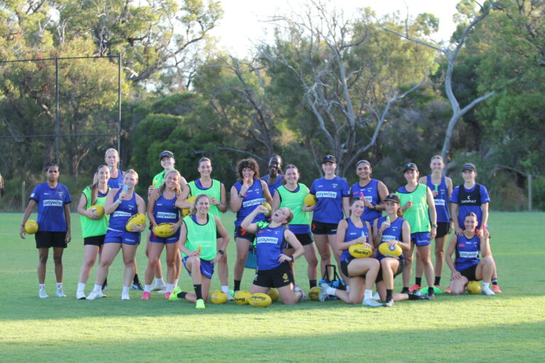 WAFLW Team posing for the camera in 2026 pre-season